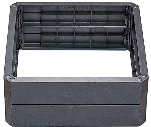 Garantia Ergo Quadro L Hochbeet-System Stone 4 Paneele inkl. Verbinder - Blumentopf, Hochbeete für Garten, Pflanzkübel Groß Außen, Blumenkasten, Blumentopf Hoch, Blumenkübel, Blumenkübel Outdoor