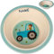 alles-meine.de GmbH Geschirr Artikelwahl Suppenteller/Müslischale - Traktor & Auto - inkl. Name - Ø 16 cm - Kindergeschirr - Frühstücksset für Kinder - Suppenschüssel Plast..