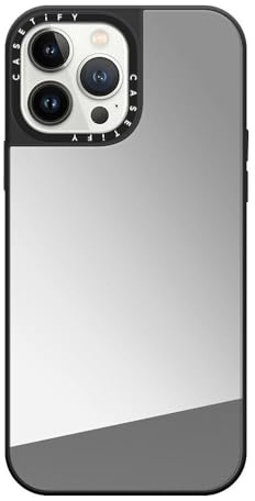 CASETiFY Mirror iPhone 13 Pro Max Case [Reflective / 4.9ft Drop Protection/Compatible with Magsafe] - Silver on Black
