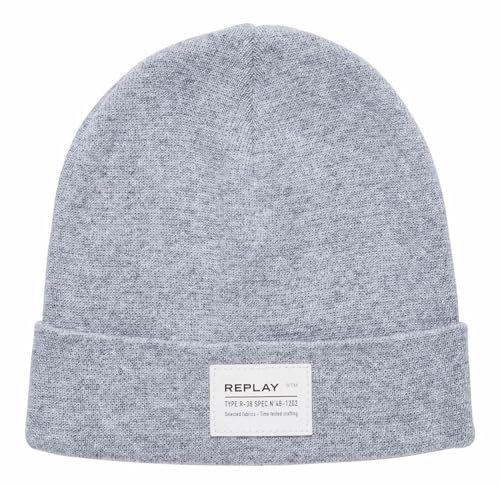 Replay Beanie + Scarf Set Grey Melange