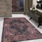 Carpetsale24 Waschbarer Kurzflor Teppich Rot 200x290 cm Vintage Teppich mit Rutschfester Rückseite, Hautfreundlich & Pflegeleicht, Ideal für Wohnzimmer, Schlafzimmer, Flur & mehr