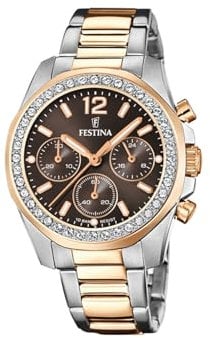 Festina Damen Analog Quarz Uhr mit Edelstahl Armband F20608/1