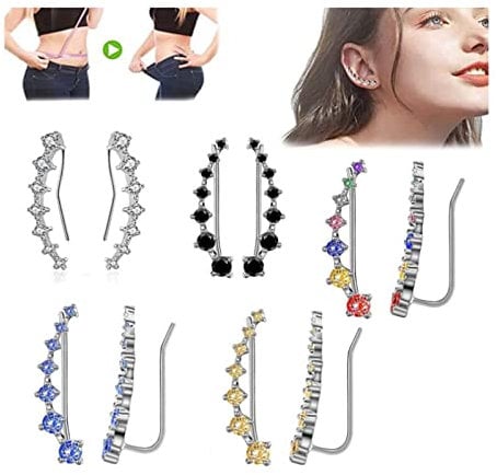 Akupressur SLI_mming Ohrringe, Bds Plus Lymphtherapie, Entgiftungs-Ohrringe, magnetische Lymph-Detox-Ohrringe, magnetische Akupressur-Ohrringe, zur Förderung der Durchblutung. (5 Stück)
