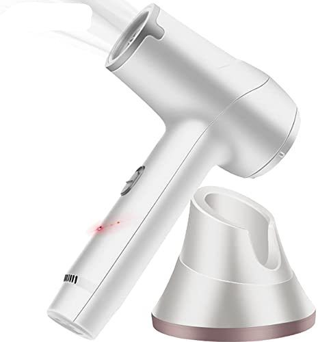 Asciugacapelli da campeggio portatili, 5000mAh alimentato a batteria ricaricabile, asciugacapelli senza fili con base di ricarica, vento caldo/freddo a 3 velocità, regali per le donne