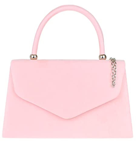Girly Handbags Femme Top Handle Faux Suede Clutch Bag Grab Holder Sac à main pour femme Rose Pastel