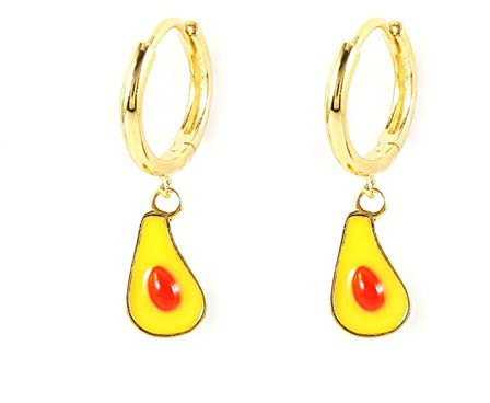 Ohrringe Silber 925 Set, Silber Avocado Ohrhänger Gold