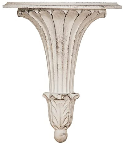 Biscottini Étagère Murale Shabby Chic 31 x 15 x 34 cm Made in Italy | Étagère Blanche en Bois Artisanale