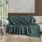 Milam London 100% Cotton Large Throw For Sofas | Beds | Settees | Bed Throw Double Size | Sofa Throws Large 2 Seater | Cotton Blanket | 200 x 230 cm Green