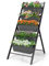 TANGZON 5-Tier Vertical Raised Garden Bed, Elevated Herb Growing Box with 5 Removable Trays & 4 Drainage Holes, Indoor Outdoor Flower Ladder Planter for Patio Balcony Yard, 57 x 68 x 113cm (Black)