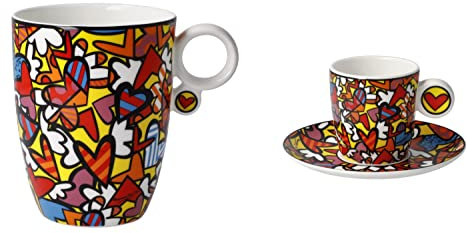 CREAFLOR HOME 2er Set Espressotasse & Kaffeebecher Romero Britto All WE Need is Love Goebel