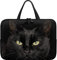 chaqlin Schwarze Katze Laptop-Hülle Schutzhülle für Damen und Herren Laptop-Tragetasche Tasche Tragbare Notebook-Hülle mit Reißverschluss und Griff, Tier Katze Neopren Computertasche