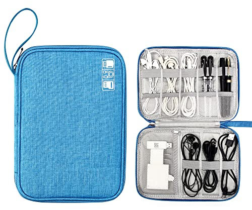 CILLA Travel Cord Organizer Case, Electronic Organizer Small Cable Organizer Portable Waterproof Storage Bag for Charger, Cord, USB, Power Bank, Earphone, SD Card, Traveling Essentials for Women