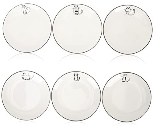 HEMOTON 6Pcs Gatto Piatto In Ceramica Vassoio Della Torta Piatto Della Torta Dessert Della Antipasto Gatto In Ceramica Dessert