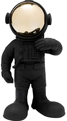 Kare Design Deko Figur Welcome Astronaut, Schwarz, 27x17x14cm (H/B/T) | handbemalt, modern, vielseitig kombinierbar