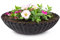 matches21 Pot de fleurs rond pour l'extérieur, 28 cm, noir, strié, pour jardin, balcon ou cimetière