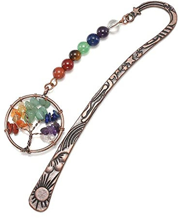 Jdeijfev Chakra Kristall Lesezeichen Vintage Metall Lesezeichen für Frauen Student Lehrer Abschluss Weihnachtsgeschenk
