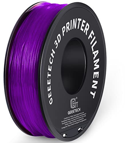 GEEETECH TPU filament 1,75mm Transparent Lila, Flexible 3D Drucker Filament 1kg 1 Spool