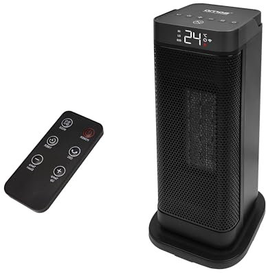 AMOS Electric Fan Space Heater 2000W Oscillating with Remote, Thermostat, 3 Speeds, Timer, LED Display, ECO Mode, Tip-Over Protection