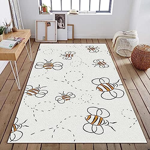 Kinderteppich Einfache Cartoon-Biene - Kurzflor Teppich Kinderzimmer Spielteppich Antiallergen Und Extra Weich - Babyzimmer Teppiche Für Junge Und Mädchen Babyteppich 50 X 80 cm / 19,6 X 31, 3E2X/O0W