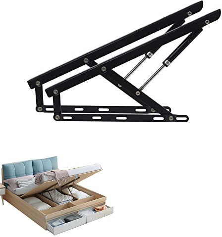 MöBel Gasdruckfeder,Hebemechanismus FüR Schwere BettkäSten,Hydraulische Stützstange für Tatami-Bett,Hydraulisches Betthebescharnier,Pneumatikstange,Hubhydraulikstange des Doppelbettrahmens,HebezubehöR