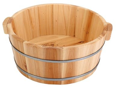 Fonowx Lavabo para pies de madera, bañera para remojar los pies, lavabo para baño, bañera para pies de madera, 16x36cm un