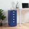 [en.casa] Rollcontainer Kökar Schubladenschrank Metall Aktenschrank mit 5 Schubladen Bürowagen mit Rollen für Arbeitszimmer 69 x 28 x 41 cm Blau