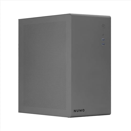 Nuwo Eguera A122 MicroATX Compact Case for PC Desktop Office Mini Tower 0.6MM SPCC, USB 3.0, Mesh Side Panels, Grey