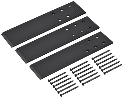QUARKZMAN 3 Pack 25.4cm Arbeitsplatte Stütze Halterungen Versteckte Knie Wandhalterung Klammer mit Schrauben Schwarz Schwebende Klammer für Quartz Holz Beton