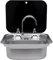 Camping Waschbecken Rv Caravan Oder Boot Handwaschbecken Camping Spüle Bausatz Mit Wasserhahn Spülbecken mobiles Waschbecken Set Spülbecken Spüle Mit Deckel Silber(41 * 36.5 * 16cm)