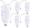 BORISCA 5 Bolsas de Orina de 750 ml para Las Piernas, Bolsa Sonda Vesical Pierna con 2Cintas de Tela, Tubo de 60 cm de Longitud y Válvula Antirreflujo, Bolsa de Urinario Catéter Pierna