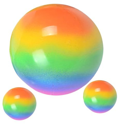 BCOATH 3 Stück Springball Stressball Hüpfbälle Leckereien Beutelfüller Quetschspielzeug Partikelquetschbälle Partygeschenke Partikelbälle Quetschspielzeug Lustige Bälle