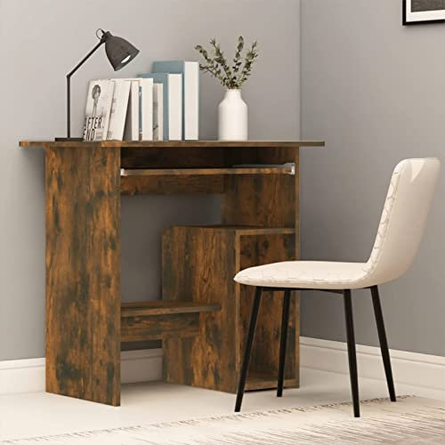 Juroupi Schreibtisch Computertisch Office Table Schreib Tisch Computer Schreibtisch Räuchereiche 80x45x74 cm Holzwerkstoff