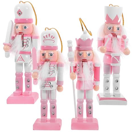Veemoon 4pcs Working Nutcracker Soldier Decor Vintage Christmas Figure Home and Desk Decoration Adds Whimsy and Warm Ambiance to Holiday Traditions