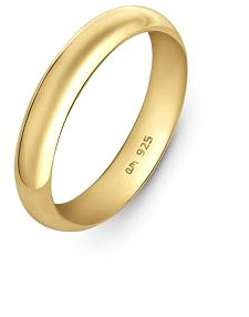 Amberta Damen Hochzeitsringe Silber 925 aus Vergoldet | Hochzeitsring Herren Silber | Ring Vergoldet Damen | Hochzeit Ringe Gold: Sterling Silber Ring Ringgröße 57.6