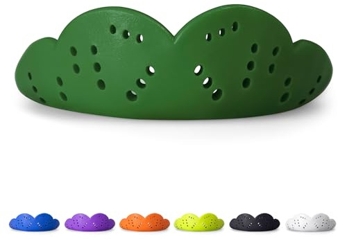 SISU Max Mundschutz, Waldgrün, 2,4 mm dünn, maßgeschneiderte Passform, schlankes Design, bis zu 20 Mal umbaubar, für Aufprallsport, ungiftig, funktioniert mit Zahnspangen