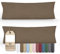 Greenline Kissenbezug Premium Jersey aus 100% Baumwolle Taupe Braun Doppelpack (2X) 40 x 145 cm Kissenhülle Kissenbezüge