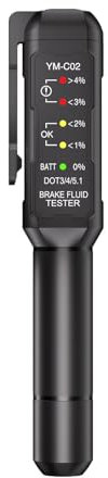 Bremsflüssigkeitsdetektor, Bremsflüssigkeitstester - Bremsprüfgerät Präzises Bremsdiagnose-Testgerät - Ölfeuchtetester mit 5 LED-Anzeigen, Bremsflüssigkeitsgehaltsdetektor für Bremsflüssigkeit