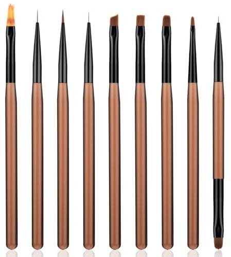 9 Pcs Nail Brushes For Nail Art Brushes Double-Ended Acrylic Nail Art Brushes Set Liner Brush Set Gel Polish Nail Art Design Pen Painting Tools Nail Drawing Pen For Home Diy Manicure