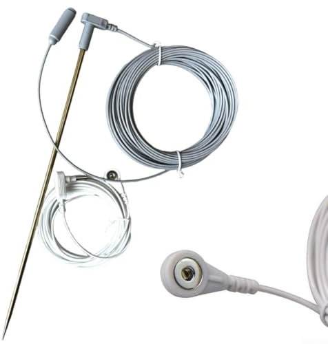 Erdungsstab-Set, Kupfer-Erdungsstab mit 16 Metern Erdungsdraht, tragbares Erdungsstab-Set, Verwendung mit Erdungsmatten, Pads, Decken