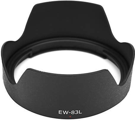 Qukaim EW-83L Pare-soleil pour objectif Canon EF 24-70 mm f/4L IS USM, noir, compatible avec objectifs Canon