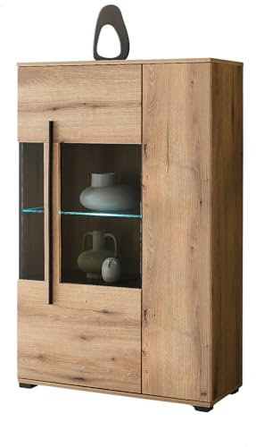 Highboard in Evoke Eiche Vitrine 90 x 140 cm, Design-D