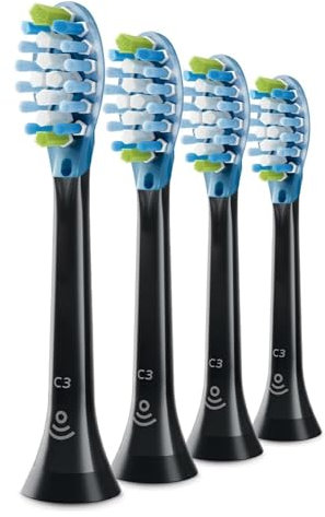 eufeifeiegds 4 Teile/paket for C3 Ersatz Zahnbürste Köpfe Plaque Verteidigung Elektrische Zahnbürste Bürstenköpfe Weiß Oder Schwarz(4PCS Black -C3)