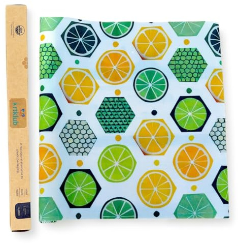 33x100cm Extra Large Beeswax Wrap Roll, Reusable Food Wrap, Sandwich Wraps, Eco-Friendly Beeswax Food Wrap, Organic and Sustainable Kitchen Wrap (Citrus)