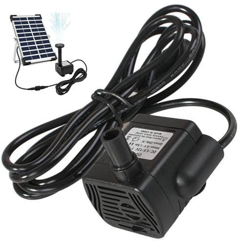 Pompes à eau solaire, DC 5.5V-12V 3W Mini Pompes de fontaine solaire, 300 L