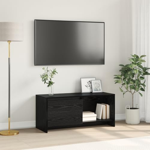 KTHLBRH TV-Ständer Schwarze Eiche Holzwerkstoff Fernsehtisch tv Regal lowboard HiFi Rack