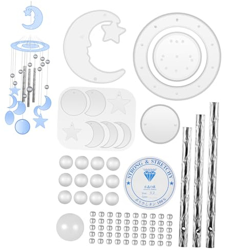 NUOBESTY Kit Complet de Moules Silicone pour Carillons DIY Résistant Réutilisable pour Créations Décoratives et Cadeaux