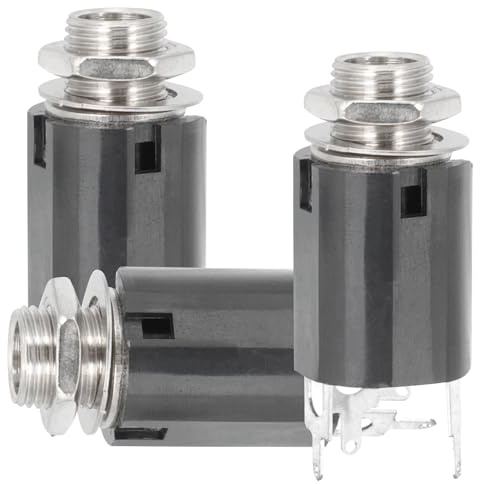 Toddmomy 3pcs Audio Jack Socket Panel Mount Female Connector with Washer for Guitar Output Replacement DIY Projects Acoustic Classical Instrument
