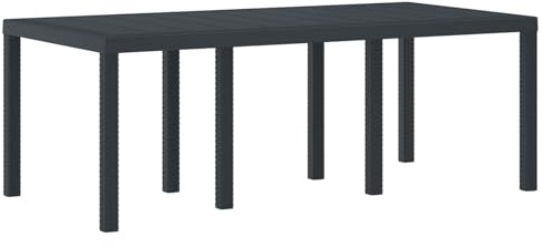 Teenpull Garten-Esstisch Anthrazit 200x100x73 cm, Poly-Rattan, robuster Terrassentisch für Außenbereich, langlebiger Outdoor-Tisch für gesellige Runden