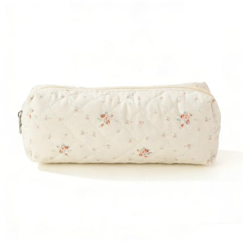 YIPFEN Federmäppchen Mädchen Stoff Blumen aesthetic Etui mit Reißverschluss für Schule Teenager Mäppchen Kosmetiktasche
