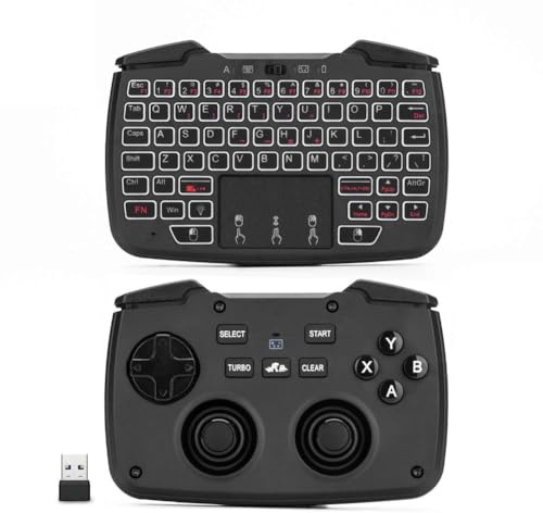 Akfldms RK707 2.4GHz Wireless Portable Game Controller Keyboard Mouse Combo Turbo Function for PC/Raspberry Pi2/Android TV